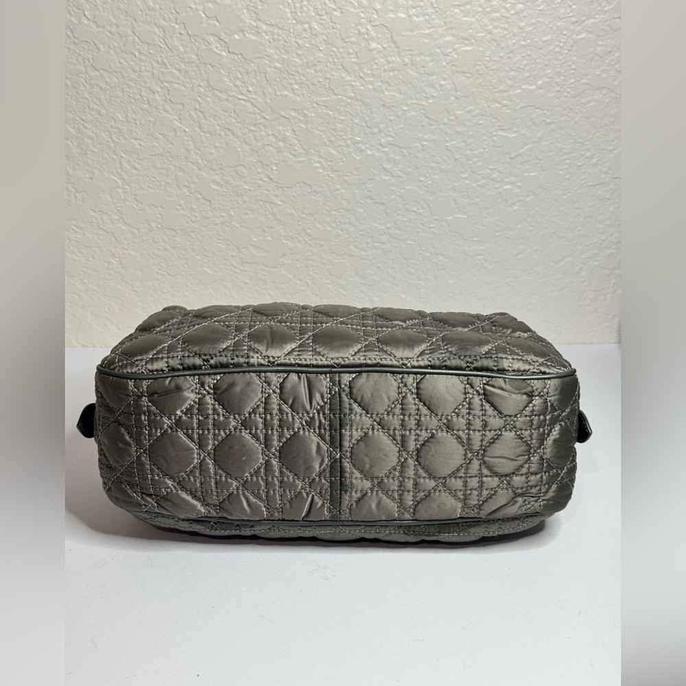 Christian Dior Vintage Iconic Cannage Lady Boston Bag in Metallic Grey - Picture 7 of 16
